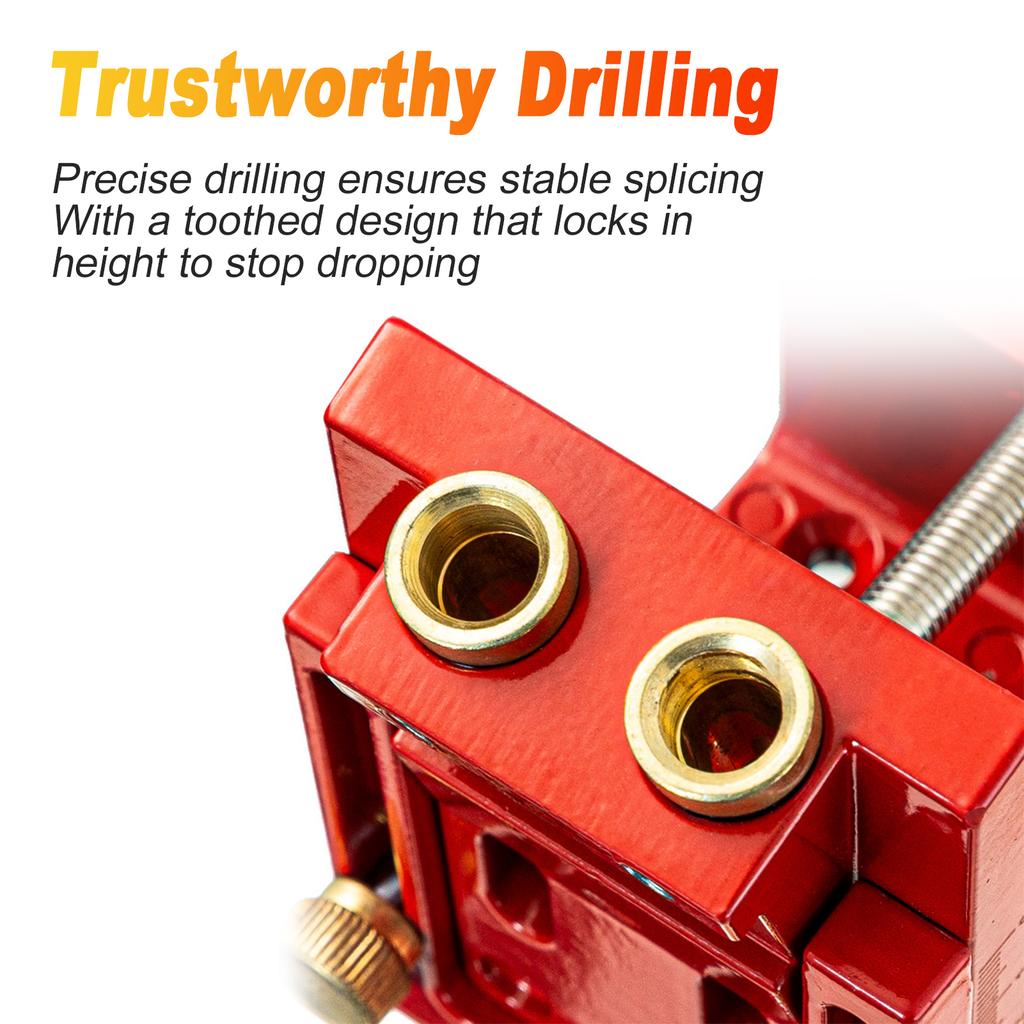 Pocket Hole Jig Kit Adjustable Angle Drill Guide with Screws Wood Plug Wrench for Woodworking
