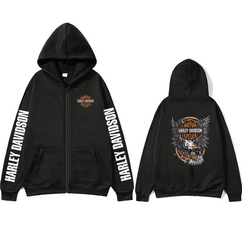 Motorcycle Hooded Sweatshirt Spring Man Printing Zipper Hoodie Outdoor Sports Loose Ventilate