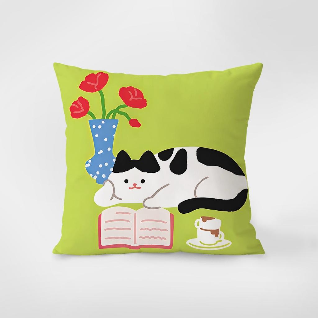 Cartoon Cat Pillowcase Interior Decoration Office Living Room Home Pillowcase