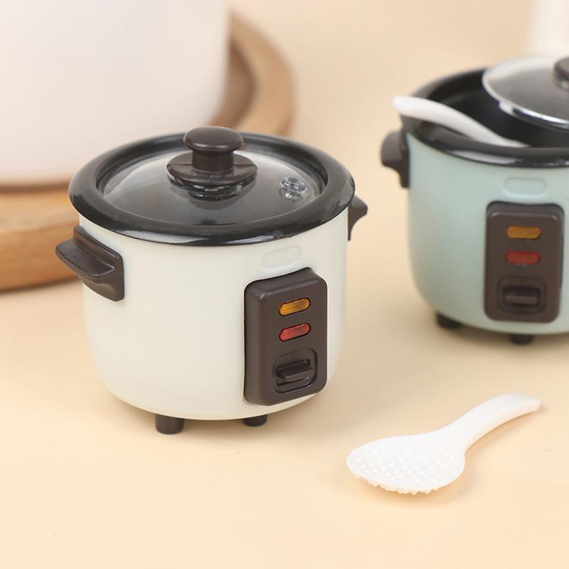 1:12 Mini Orezar Casă de Păpuși Cu Lingură de Orez Bucătărie Ustensile de Bucătărie Model de Gătit