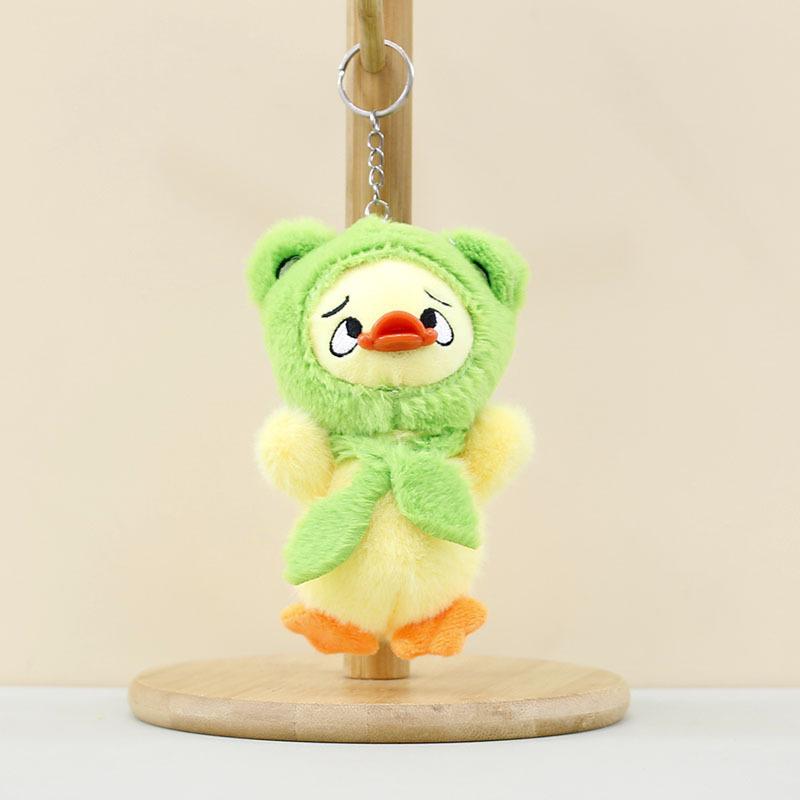 Fluffy Annoying Plush Duck Keychain 14cm Soft Yellow Toy Bag Gift Charm