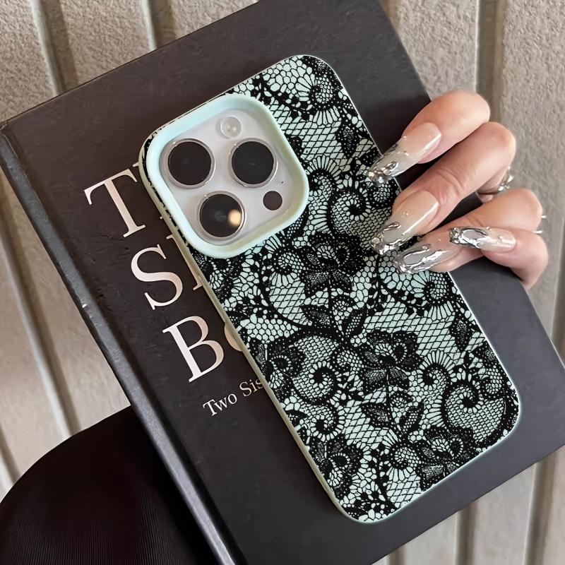 Black Lace Floral Trendy Pattern Phone Case For iPhone 17 Pro Max 16 15 14 13 12 11 XS Max X XR 7 8 Plus 16E 17 Air Bumper Cover