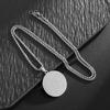 Angel Pendant with Scripture Seal Totem Runes Tag Made of Stainless Steel Round Plate for Men's Necklace