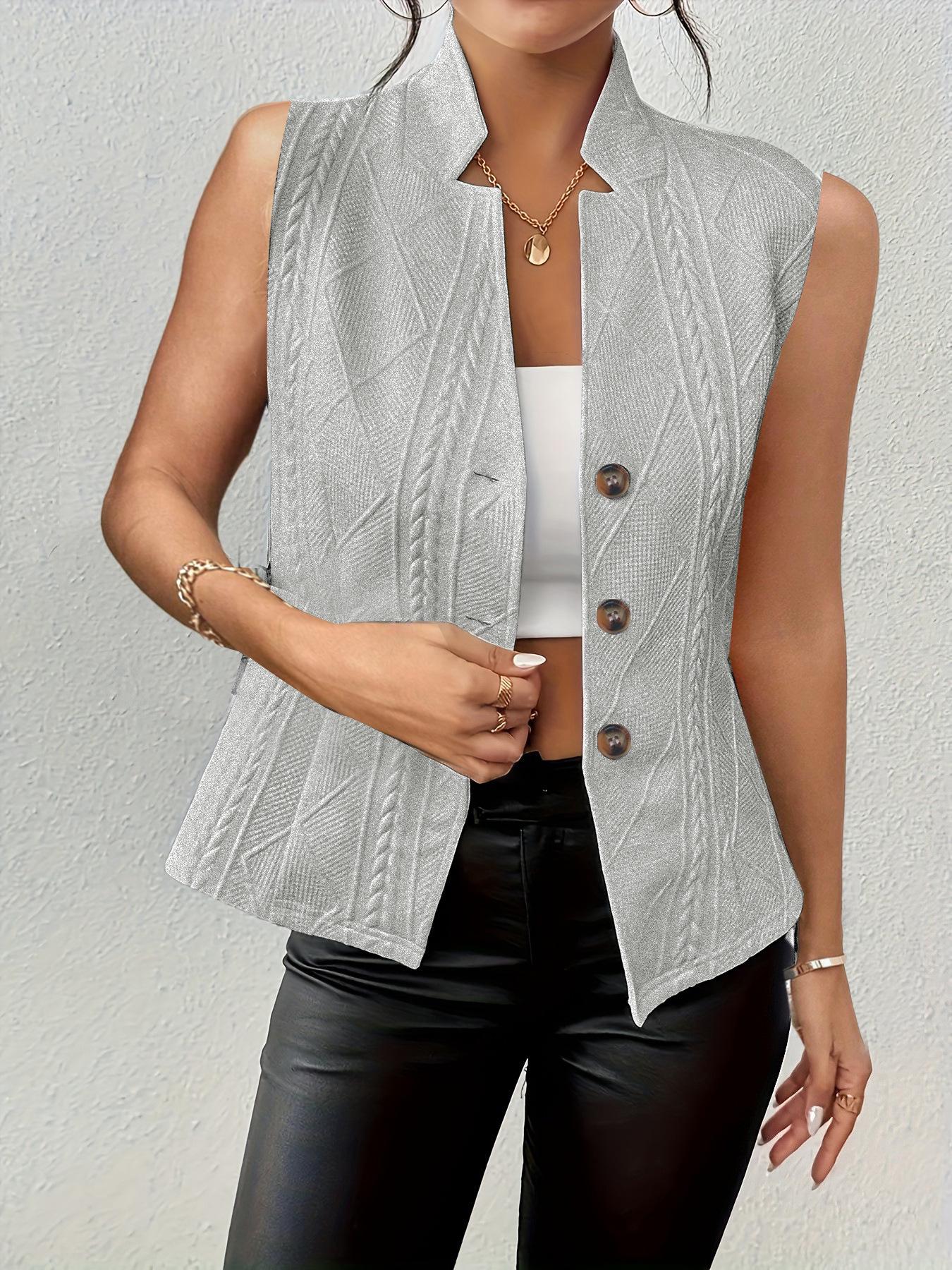 

2025 Новий Модний Крос-кордонний Модний Жилет на ґудзиках XXL сірий колір