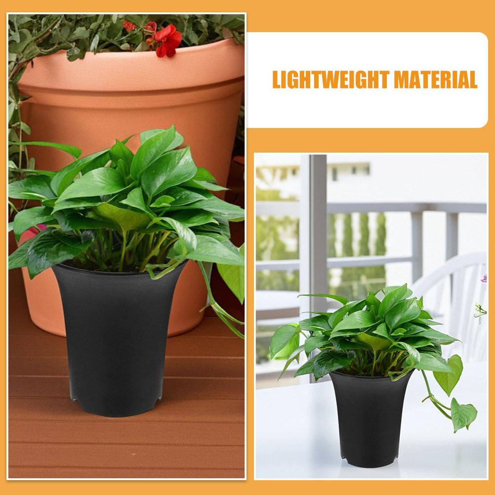 10 Stück Hohe Taille Plastikblumentöpfe Runde Pflanzgefäße für Zimmerpflanzen Sukkulenten Kakteen Bonsai mit Drainagelöchern Anzuchtstarter