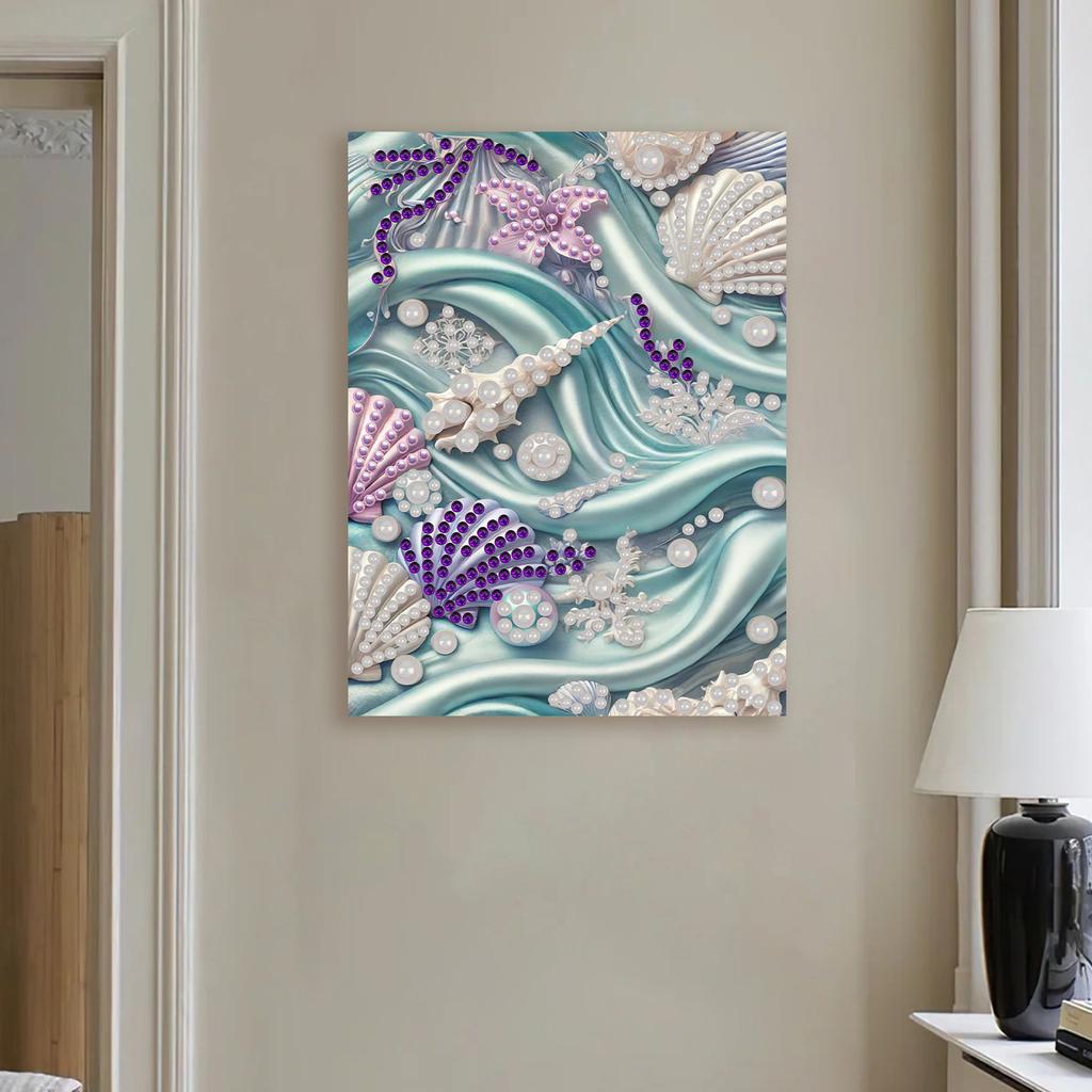 DIY Pearl Dot Painting for Home Wall Decor Pearl Gem Paintings Picture Arts Craft With Frame 30x40cm