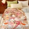 Anime C-Cardcaptor S-Sakura Throw Flannel Throw Blanket, Lightweight Cozy, Durable Washable cute Cool