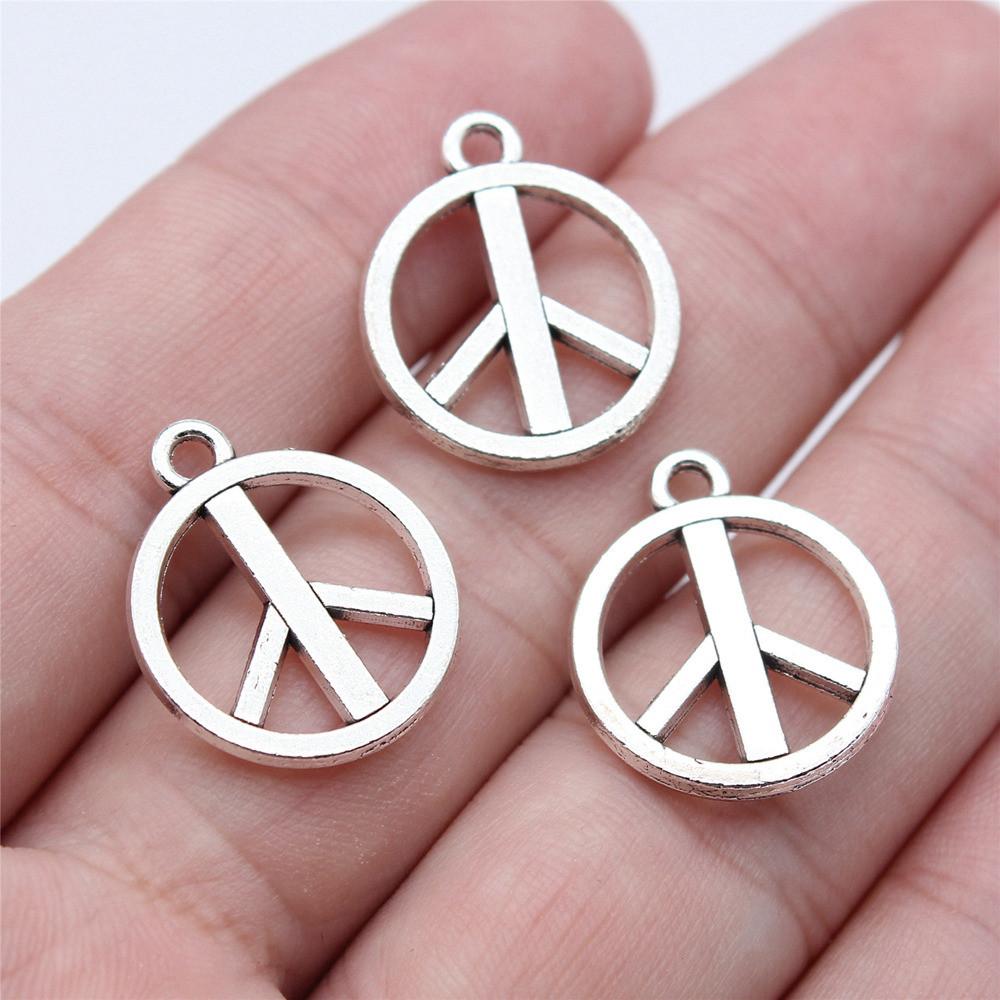 

Подвеска-символ мира, мужская бижутерия, массивная, симпатичная, своими руками A21-10pcs-21x17mm