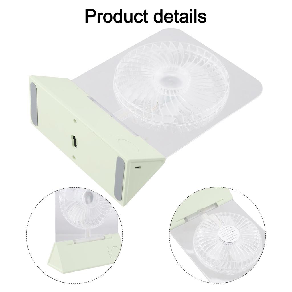 Indoor Cooling Folding Desk Fan Quiet Colorful LED Fan Led Light Fan 192*140*60mm 3000mAh Battery 4-Speed Airflow