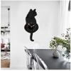 Wall Clock Creative DIY Cat Acrylic Wall Clock with Swing Tail Pendulum for Living Room Bedroom Home Decor Battery Not Included