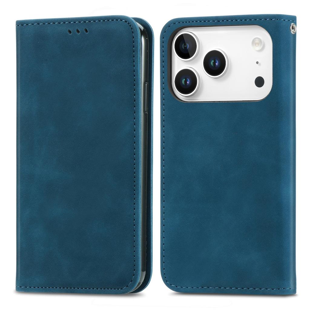 For iPhone 17 Pro Leather Case with Card Holder Magnetic Absorption Phone Cover