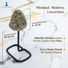 Chitshakti Original Raw Pyrite Stone with Metal Stand | Natural Pyrite Stone Display for Home & Office Decor | Feng Shui Crystal for Wealth, Prot