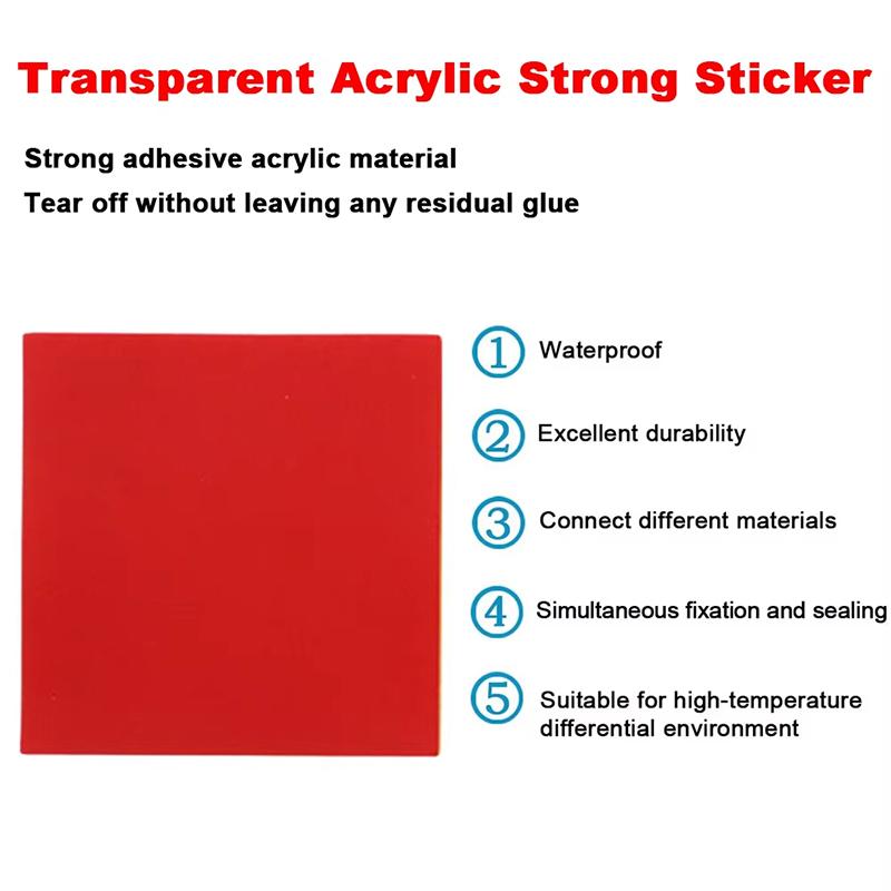 10pcs Transparent Acrylic Double-Sided Adhesive Tape Super Strong Adhesive Patch Waterproof No Trace Stickers For Home Supplies