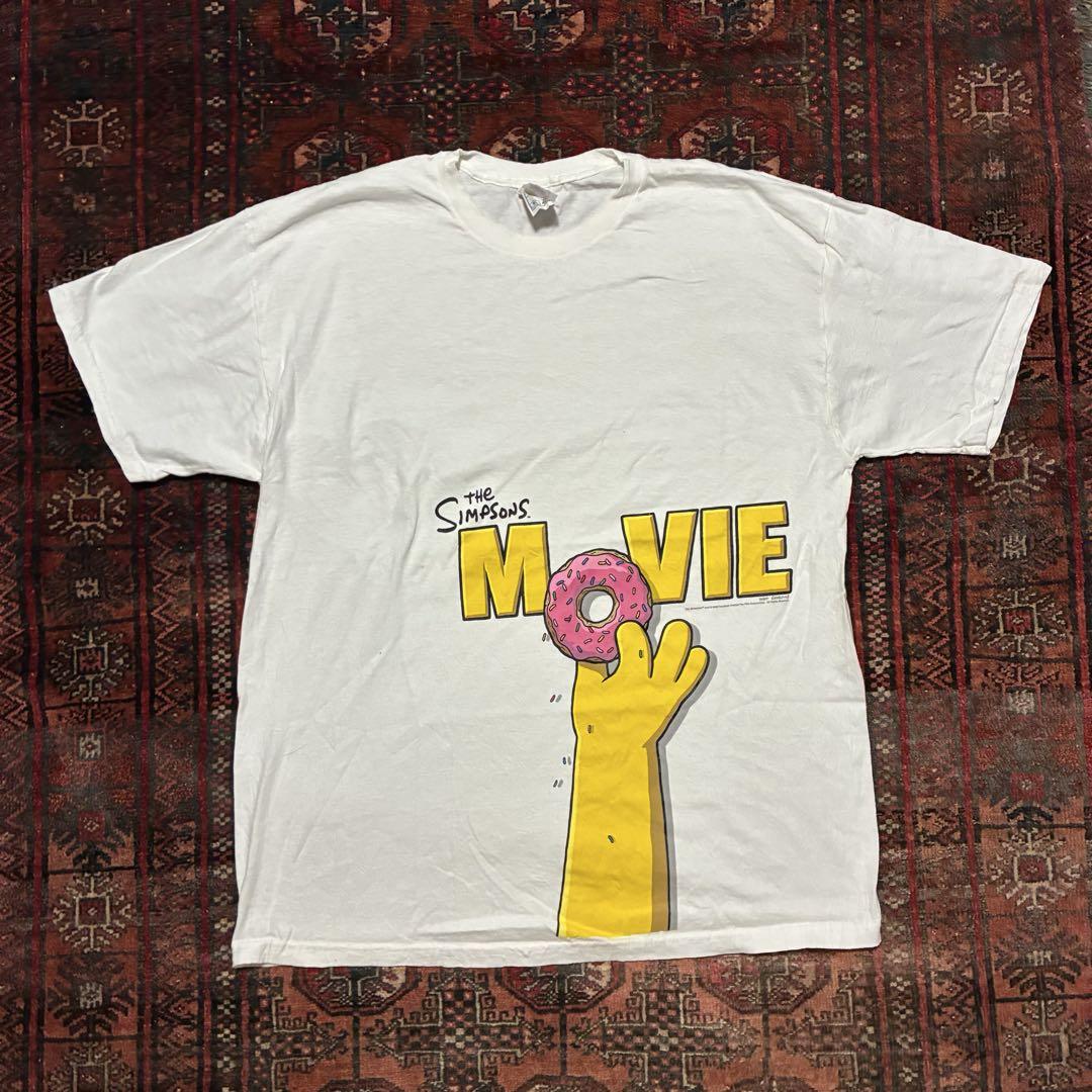

[USED] 2000s Hanes Simpsons Movie T-Shirt, White, Donut Design, Size XL