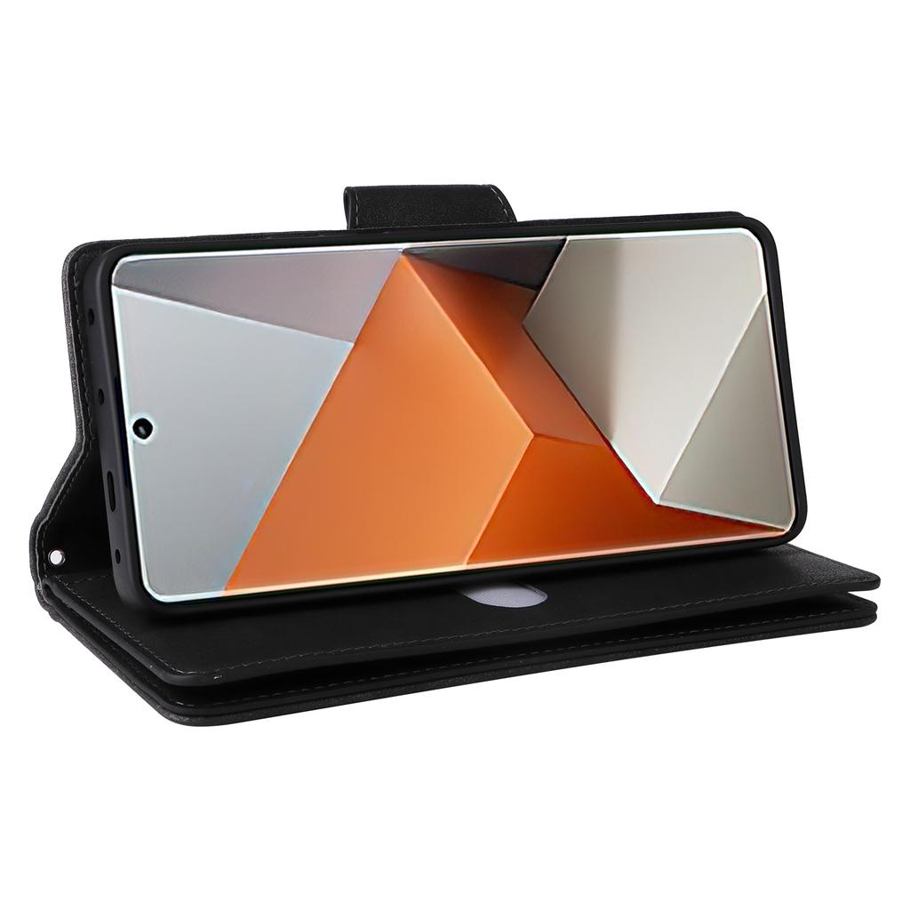 For Xiaomi Redmi Note 13 Pro+ 5G Case Rivet Decor PU Leather Wrist Strap Phone Cover