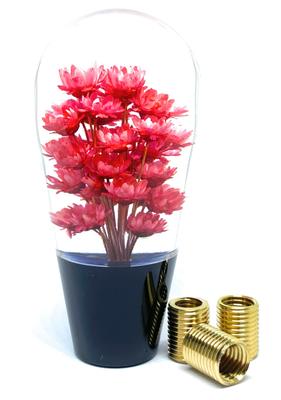 Shift Knob, Underwater Flowers, 3.9 Inches (100 Mm), Japanese and Showa Retro Emo Adapter, Crystal, Solid Color, Flower, Cat (Pink)
