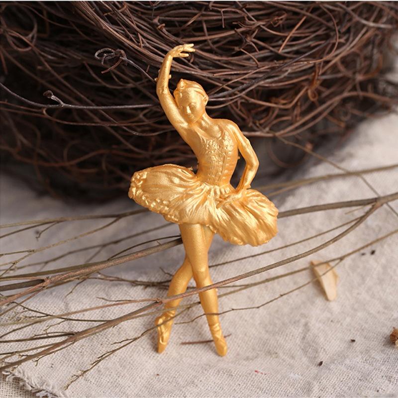 New Ballet Girl Dance Shape Silicone Cake Decorating Molds Lace Chocolate Cake Mould for Party Wedding