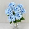 9 Heads Artificial Rose Bouquet Pink Red Blue White Multi-Color Set Fake Rose Flower Arrangement Desktop Size