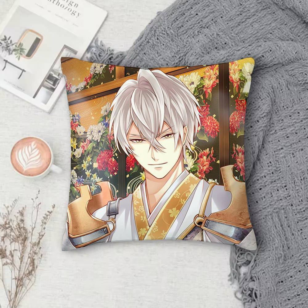 Ikemen Sengoku Romances Across Time Doublesided Printed Square Pillow Cover Decorative Cushion Cover for Sofa Bedroom Bedside