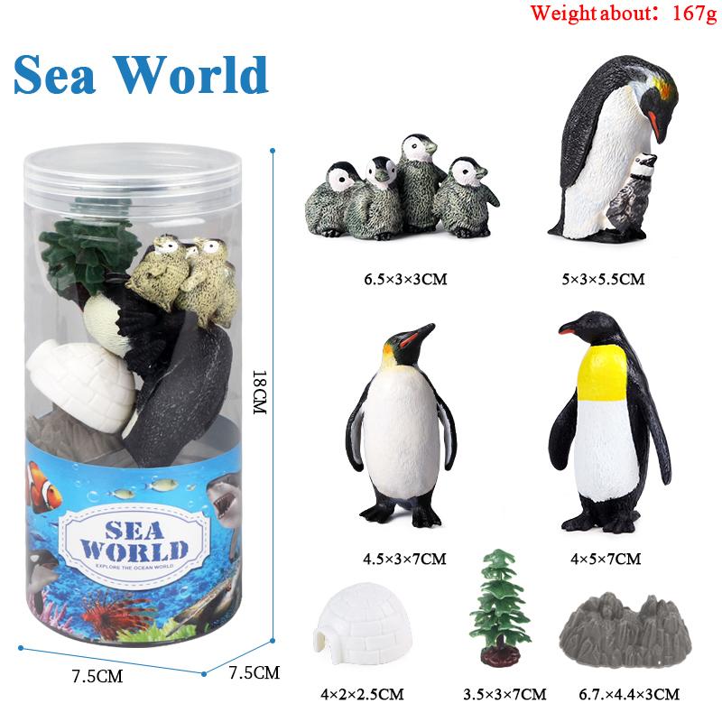 Oenux Miniature Animals Set Wild Sealife Farm Dinosaur Brinquedo Figurine Model Action Figures Zoo Cute Education Kids Toy Gift