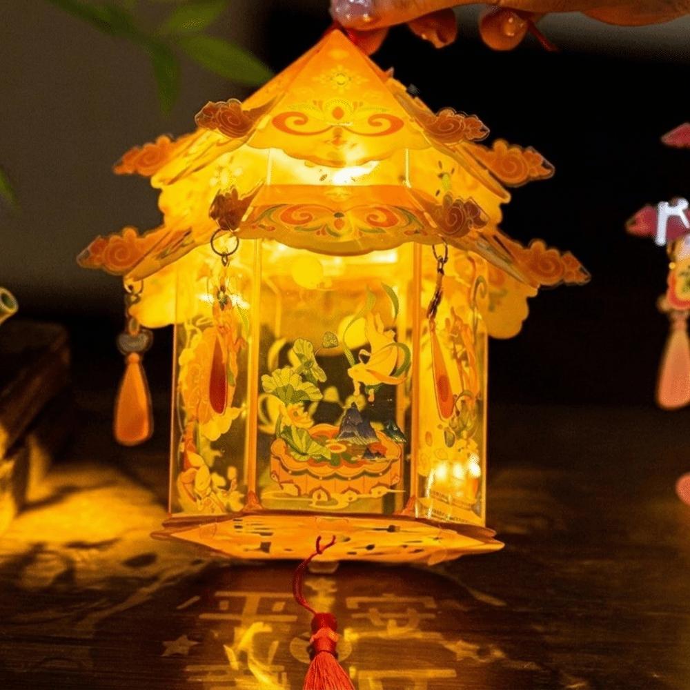 Lightweight DIY Craft Material Kit PVC Handheld Lantern Hanging LED Lantern Spring Festival