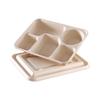 Degradable 5-Compartment Bagasse Meal Boxes with Lids