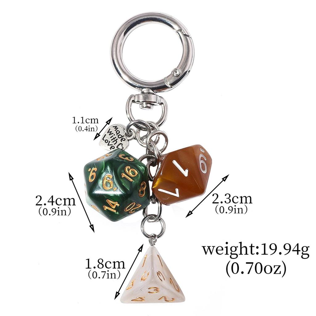 Black Irregular Pool Star Dice Keychain & Bag Pendant