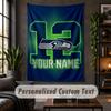 Personalized Wall Tapestry,Seattle Seahawks Custom Text, Soft Fabric Wall Art For Indoor Decoration
