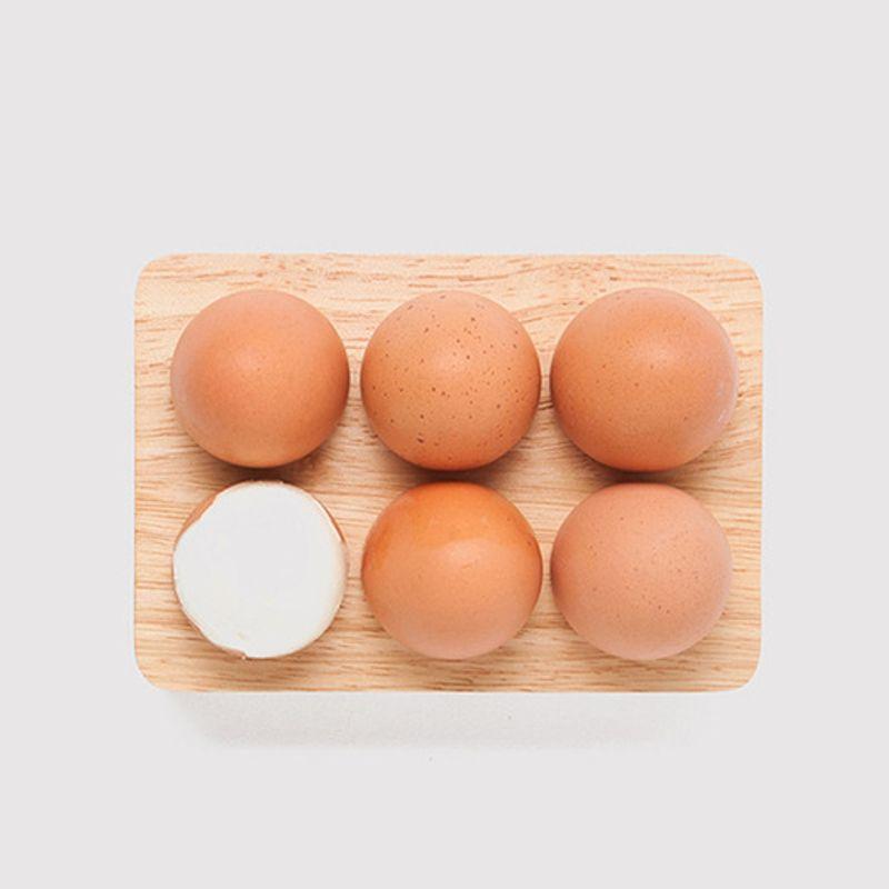 Acacia Wood Home Baking Egg Holder with 6 Egg Holes