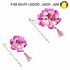 Ancient Style DIY Lotus Lamp Material Kit Portable Handmade Hand-Held LED Light Elegant Design Festive Decor
