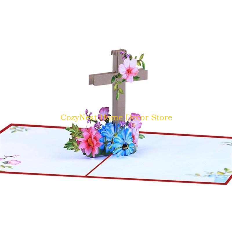 92MF Easters Popup Cards Easters Greeting Card,Religious Crosses Easters Card Gift China Mainland