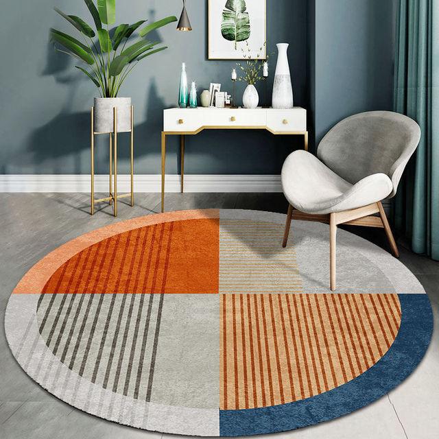 Modern Minimalist Nordic Round Floor Mat Computer Chair Cushion Swivel Chair Cushion Bedroom Bedside Carpet Leisure Floor Mat