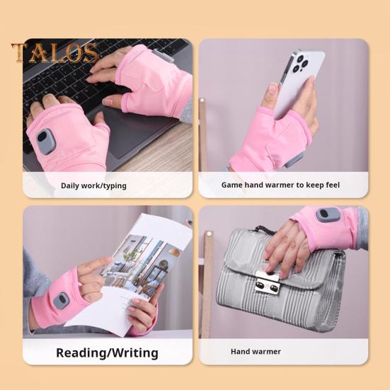 1 pár vyhřívaných rukavic bez prstů Rychlé zahřívání Trvalé teplo Nastavitelné dobíjecí elektrické vyhřívané jezdecké rukavice v plné barvě