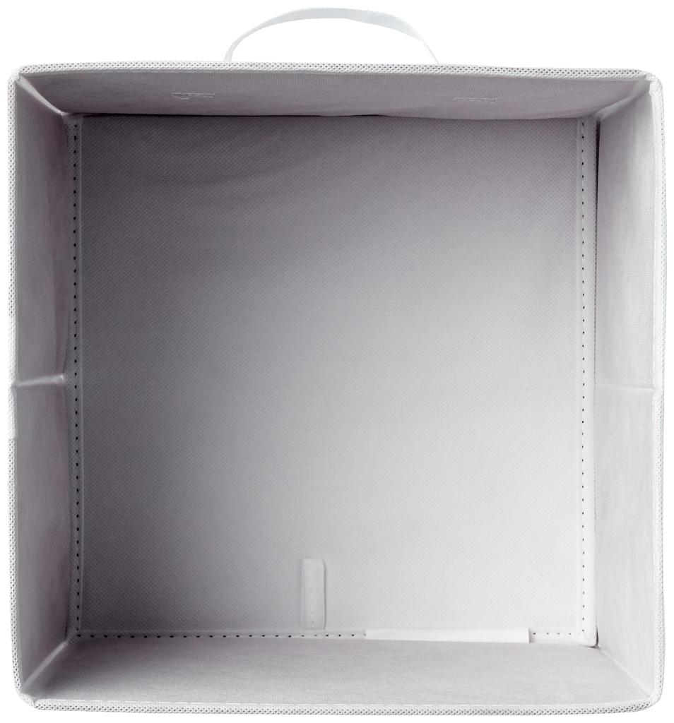 Amazon Basics Foldable Storage Box Set of 6 with Handles, White, 27 X 27 X 28 Cm