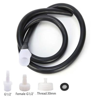 Mangueira de lavagem de bidê portátil de silicone macio preto, limpador de bico de enema pessoal, limpeza de ducha, tubo de 50/100/150/200 cm