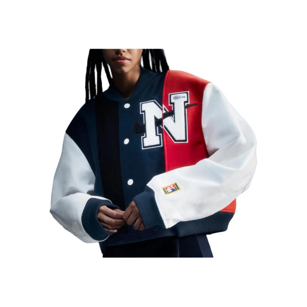 New Nike Women's By Yoon Women's Oversized Varsity Jacket FZ0280-010