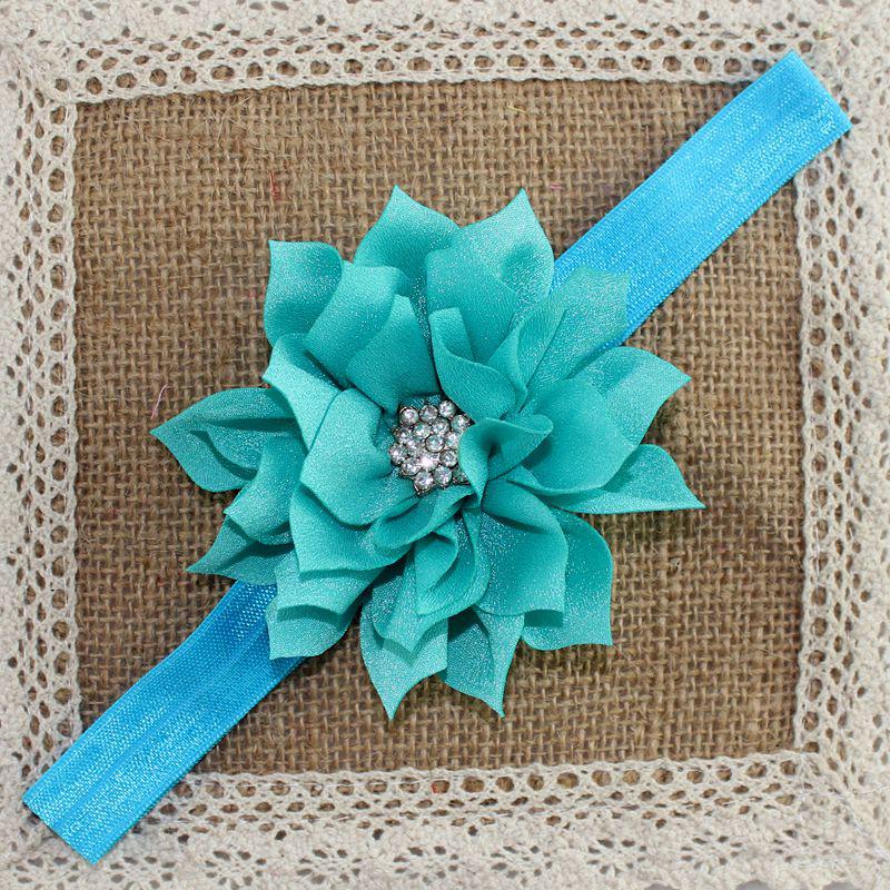 European & American Baby Rhinestone Lotus Headband – 13 Colors