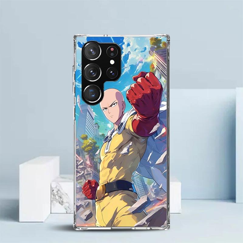 One P-Punch-Man Saitama King Soft Cover for Samsung Galaxy S25 Edge S26 S24 S23 Ultra Phone Case S22 S21 Plus S20 FE Print Patte