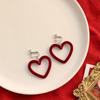 Bowknot Women Fashion Christmas Earrings Jewelry Gifts Heart Stud Earrings Red Velvet Ear Clip