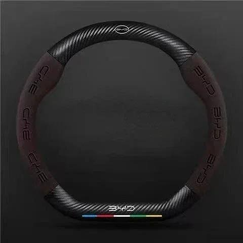 Car Suede Steering Wheel Cover For BYD Atto 3 Act Seal Tang F3 E6 Yuan Song Plus EV F0 Qin Han Dolphin S6 Leather Anti-slip