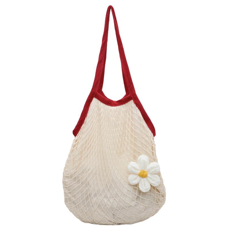 Large capacity out shoulder tote bag women's 2025 summer new trendy Korean lazy wind hollow portable women's bag