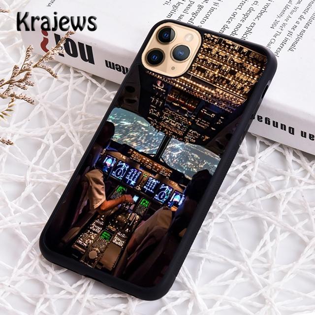 Krajews Cool Airplane Cockpit Phone Case Cover For iPhone 17 Air 16 15 14 plus 11 12 13 pro max Plus coque Shell Fundas
