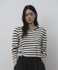THE GREEN LAB Striped Shirred Knit [White]