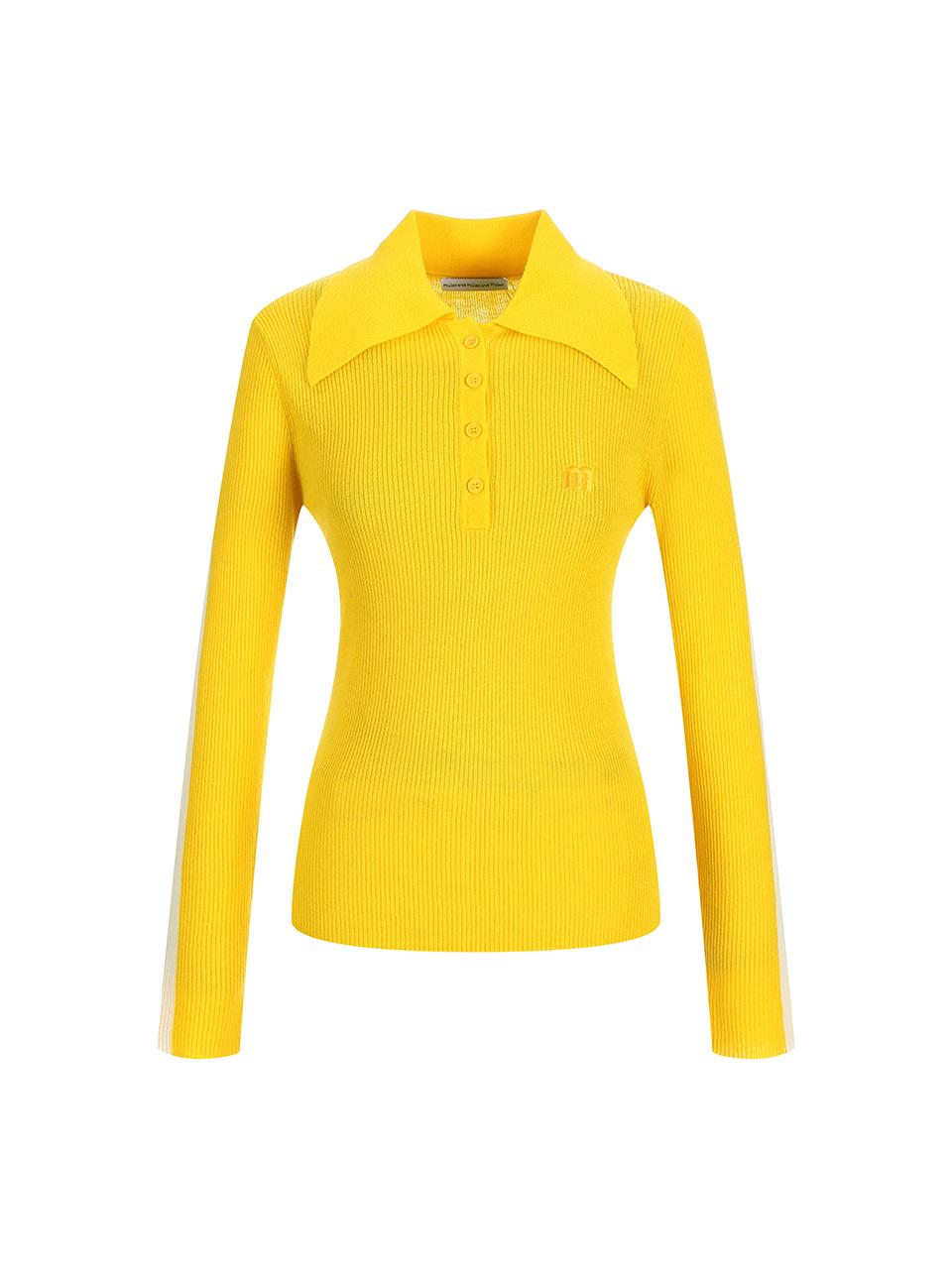 Miles And Miles And Miles Long Collar 100% Wool Knit_Yellow Yellow/M