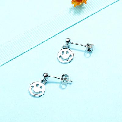 S925 Sterling Silver Smiley Face Ear Studs Sweet Fresh Cute Sunshine Ins Smile Earrings