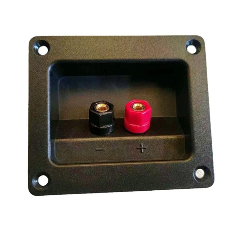 

Black Speaker Terminals Connectors Square Box with 2 Banana Gildeds Subwoofer Stereoes Plug Spring Cup Connection 1