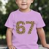 6 7 Six Seven Leopard Creative Print Tshirt Soft Breathable for Daily Outdoor Casual Wear Funny Gift Cotton Tee Girl Clothing