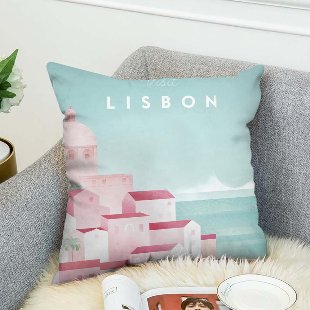 H-Henry Art Pillow Case For Car Sofa Decorative Home Double-sided Print Plush Square Throw Pillow Cushion Cover