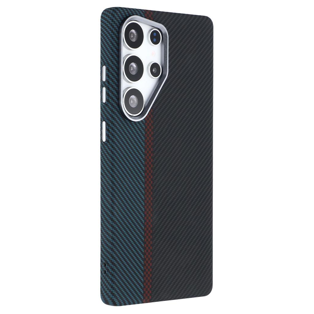 For Samsung Galaxy S25 Ultra Magnetic Case Carbon Fiber Texture Water Transfer PC Phone Cover