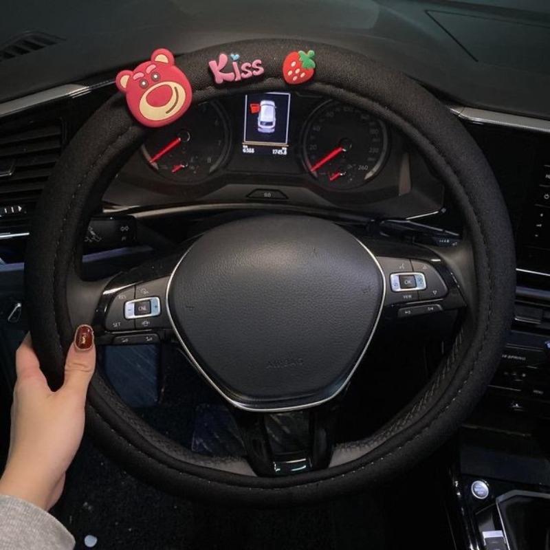 Universal Cute Mickey Cartoon Car Steering Wheel Cover Anti-Slip Breathable Summer Sweat Absorbing Steering Covers